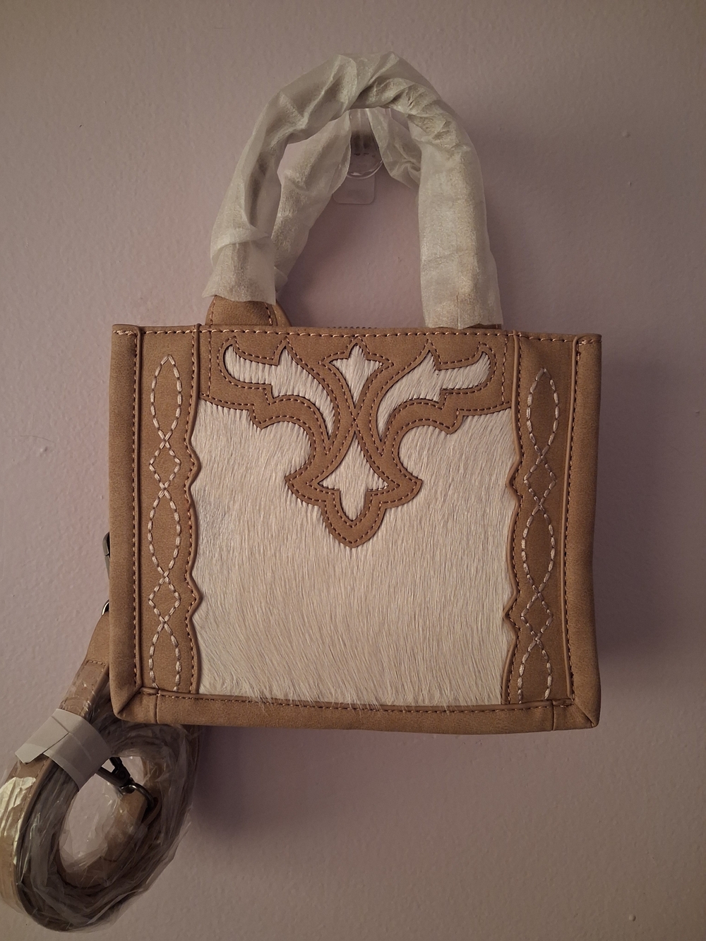 Trinity Ranch Western Hair-On Cowhide Mini Tote/Crossbody